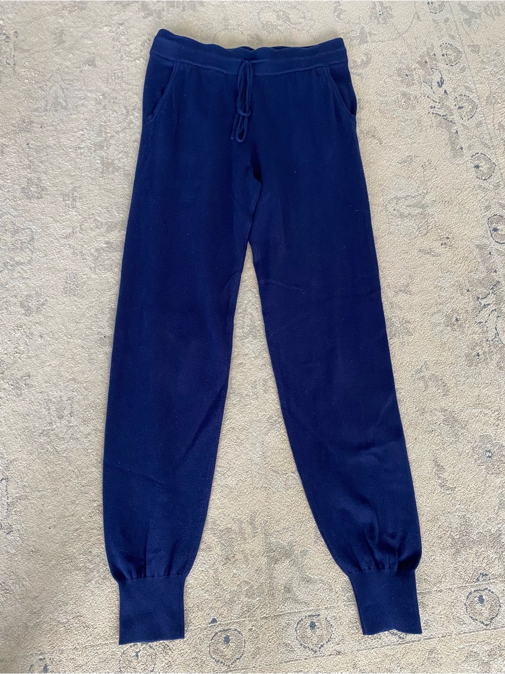 Chloe Kristyn Sweatpants Joggers Cotton Cashmere Large Vibrant Navy Blue